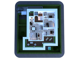 appartamento rendering 3d exterior architettura progetto