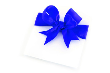 Sheet with blue holiday bow