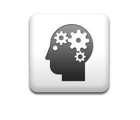 Boton cuadrado blanco simbolo pensar