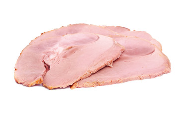 cutting of boiled pork, isolated