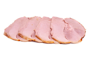 pieces of pork abreast, isolated