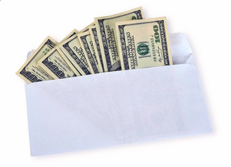 American dollars in an envelope
