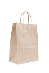 Recyclable paper bag isolated