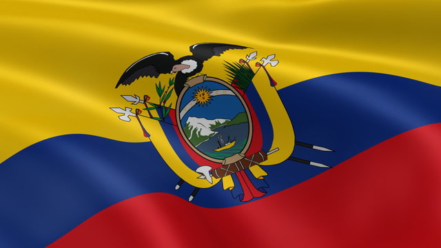Ecuadorian flag in the wind. Part of a series.