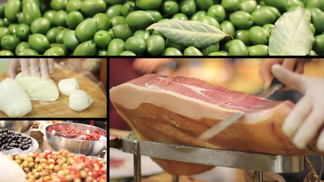 Ham, Olives and mozzarella - Italian food