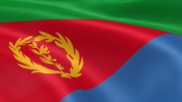 Eritrean flag in the wind. Part of a series.