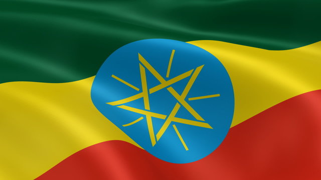 Ethiopian flag in the wind. Part of a series.