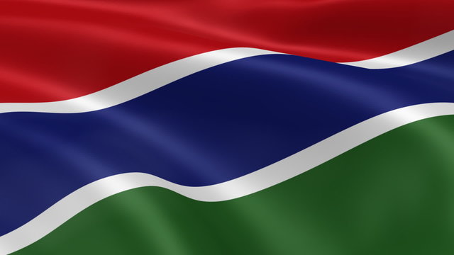 Gambian flag in the wind. Part of a series.