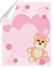 abstract background with hearts and bear