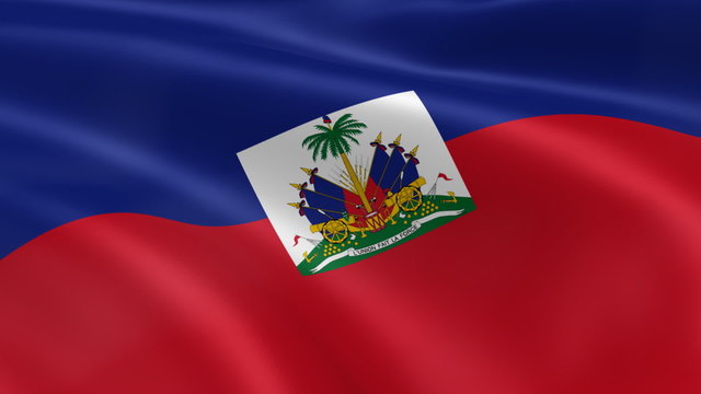 Haitian flag in the wind. Part of a series.