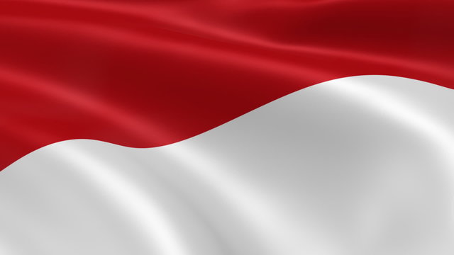 Indonesian flag in the wind. Part of a series.