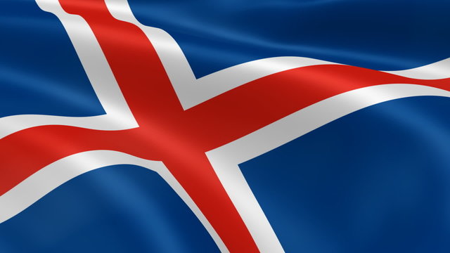 Icelander flag in the wind. Part of a series.