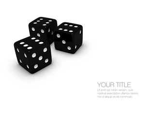 Three black casino dice
