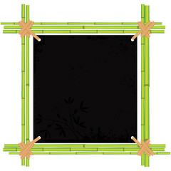 Bamboo frame with tropic old paper