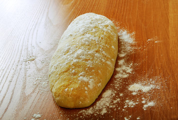 Pastry on table.
