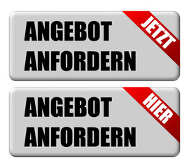 2 Button grau Band rot ANGEBOT ANFORDERN JETZT/HIER
