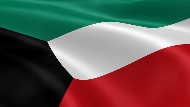Kuwaiti flag in the wind. Part of a series.