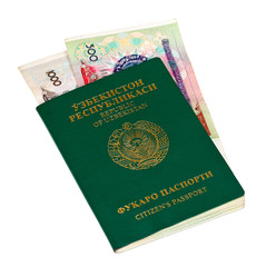 Uzbekistan passport and money