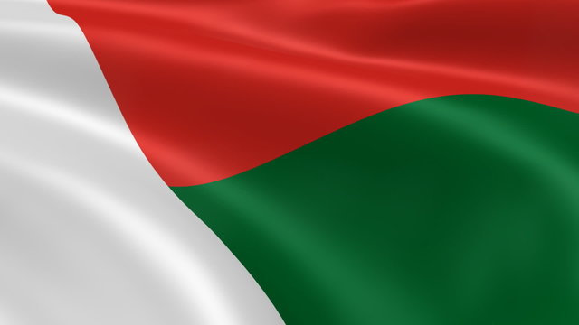 Malagasy flag in the wind. Part of a series.