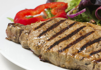 Steak and salad