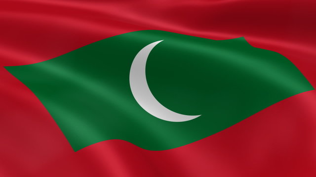 Maldivian flag in the wind. Part of a series.