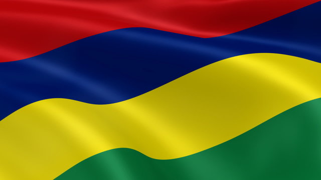 Mauritian flag in the wind. Part of a series.