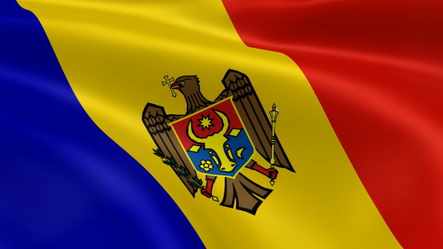 Moldovan flag in the wind. Part of a series.