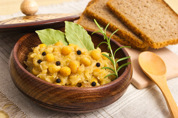 Traditional polish peas with cabbage