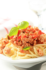 Spaghetti with minced meat