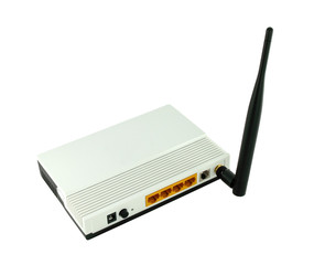 Wireless router isolated on white background