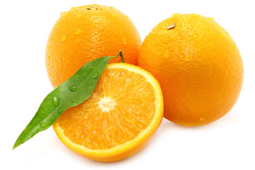 Obraz na płótnie Canvas Oranges on white background