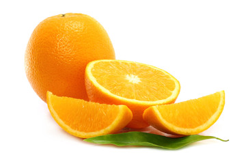 Oranges on white background