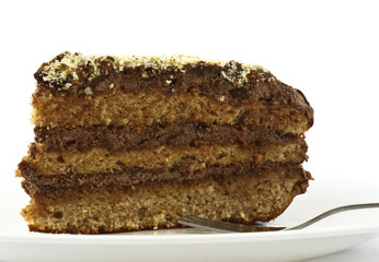 Homemade cake isolated on white background