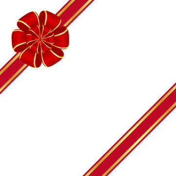 Red rosette bow