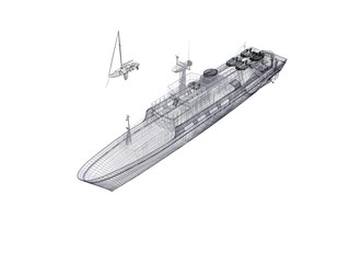 barca yacht wireframe rendering 3d lusso