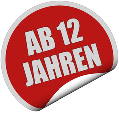 Sticker rot rund curl unten AB 12 JAHREN