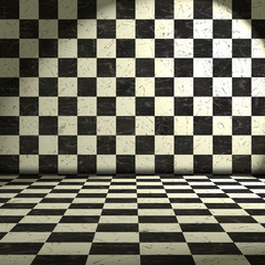 Naklejka premium black and white room