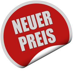 Sticker rot rund curl unten NEUER PREIS