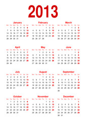 Calendar 2013