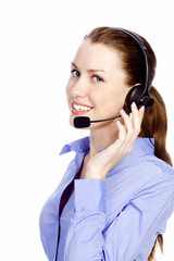 service operator woman with headset