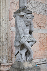 Marble statue. Cathedral. Piacenza. Emilia-Romagna. Italy.