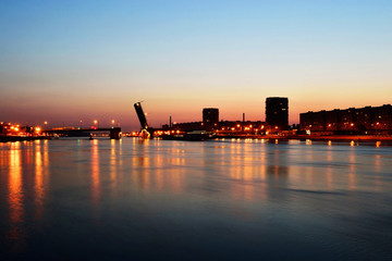 Obraz premium Neva river and Volodarsky bridge , St.Petersburg