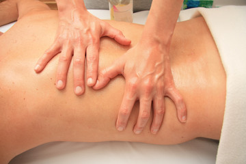 Massage of male back