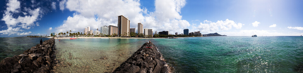 Panorama von Waikiki, Honolulu, Hawaii