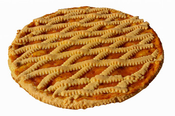 Apricot jam tart from breakfast, Italian cuisine