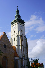 Fototapeta na wymiar Wieża kościoła w Złotoryi