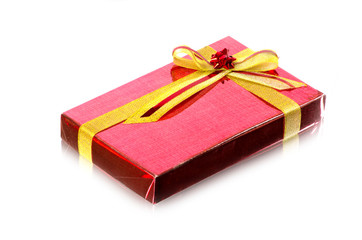 Fototapeta premium Red Gift Box on white background