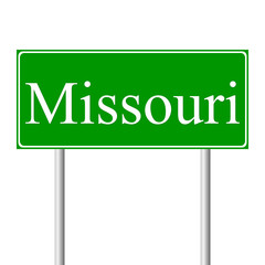Missouri green road sign