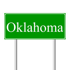 Oklahoma green road sign