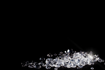 Diamonds on a black background with copy space - 37865620